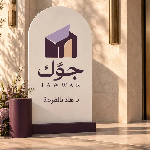 لوحة ترحيب جوّك عند مدخل المناسبة