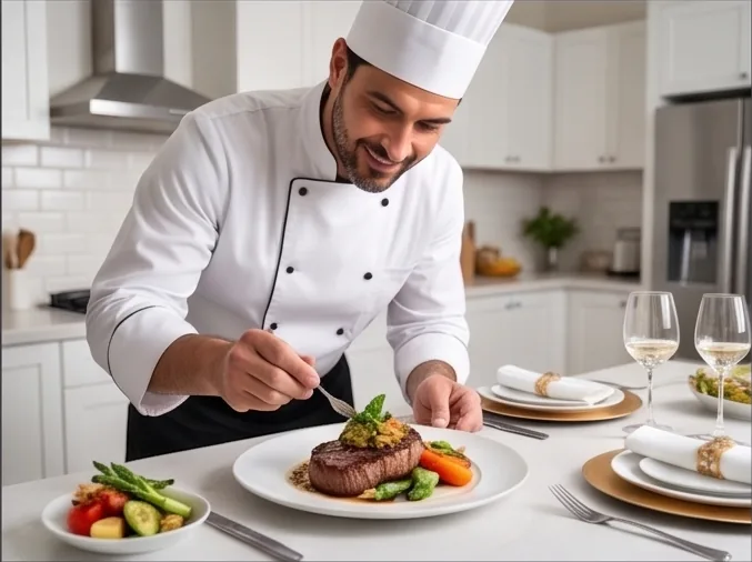شيف يجهّز عشاء في البيت